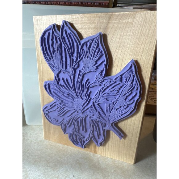 Stampin Up Large Wood-Mounted Rubber Stamp Magnolia Flower From The Garden - Picture 2 of 2